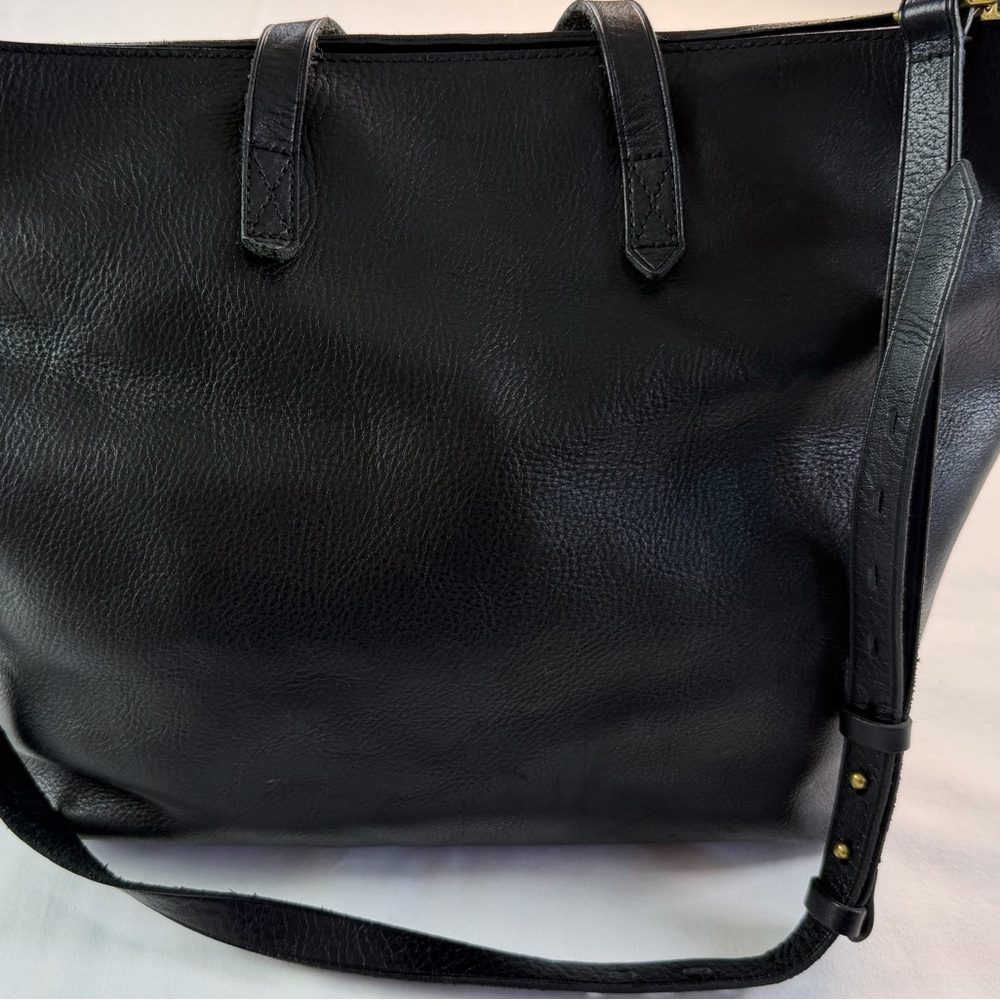 Madewell Zip Top Black Leather Transport Bag - Picture 12 of 12